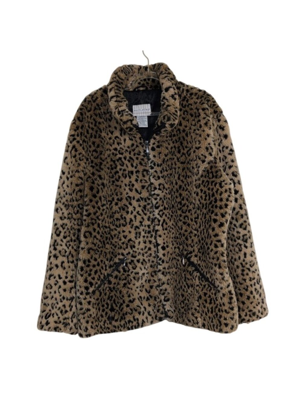 Vintage Animal Print Jacket Womens Size XL Plush Faux Fur Mob Wife Lined